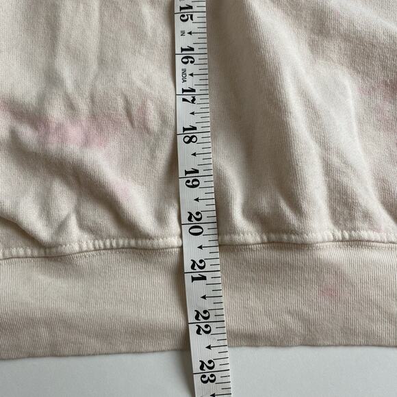 MOTHER THE BIGGIE CONCERT Sweatshirt Womens Cream‎ Pink Size Large Crew Neck - Picture 6 of 13